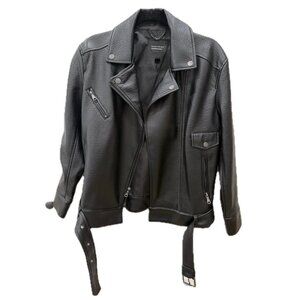 Banana Republic Vegan Leather Moto Jacket - Black XXS NWOT